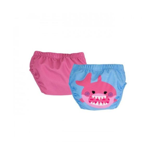 Fraldas Natação Zoocchini UPF50+ Tubarão Rosa 12-24M 2 unidades