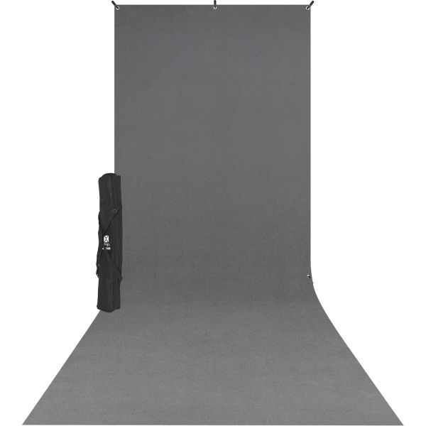 Westcott X-drop Kit Suporte + Fundo Cinza (1.5m X 3.7m)
