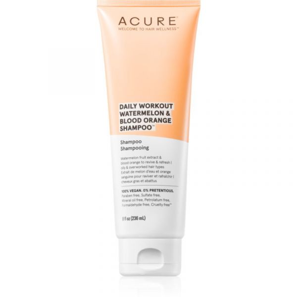 Acure Daily Workout Watermelon & Blood Orange Shampoo para a Restauração do Couro Cabeludo 236 ml