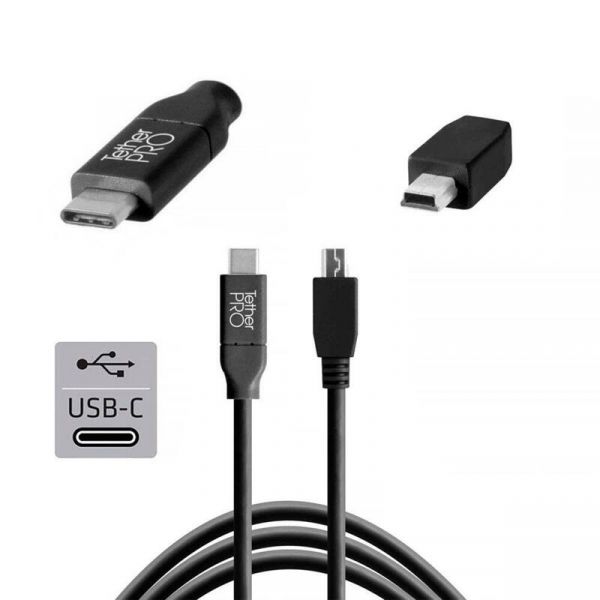 Tether Tools TetherPro Cabo USB-C 2.0 Mini B 5-pin 4.60m Black