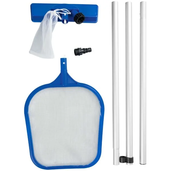 Bestway Kit Manutenção Limpeza Piscina com Alça Extensível e Rede