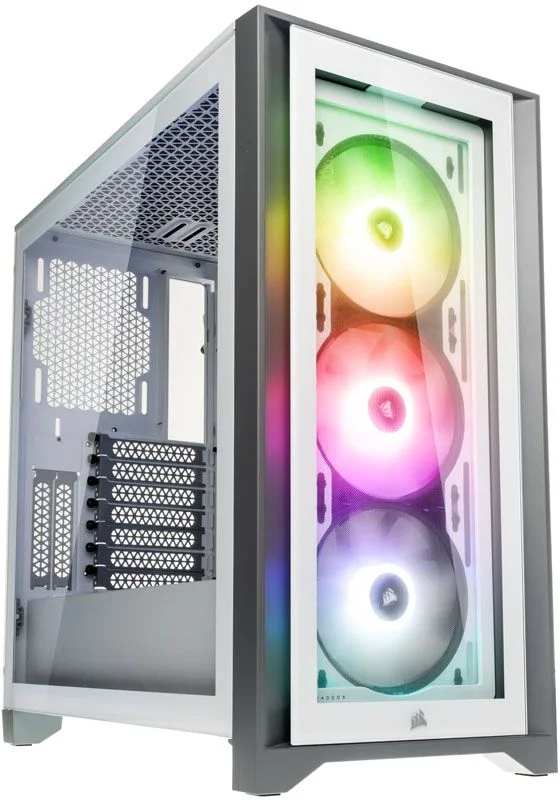 Caixa E-ATX Corsair iCUE 4000X RGB Branco Vidro Temperado