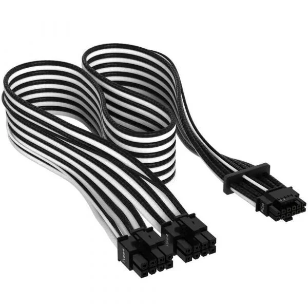 Corsair 2x 8-Pin PCIe 5.0 12VHPWR p/ Fonte de Alimentação 12+4Pin Premium Black/White - CP-8920333