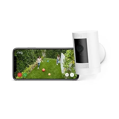 Ring Stick Up Cam Battery Câmara Segurança WiFi Full HD Branco Interior/Exterior
