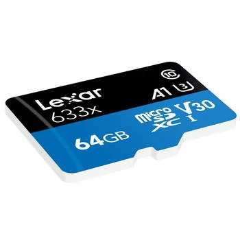 MICRO SDXC 64GB UHS-I U3 CL.10 V30 A1 RD-100MB LEXAR 633X