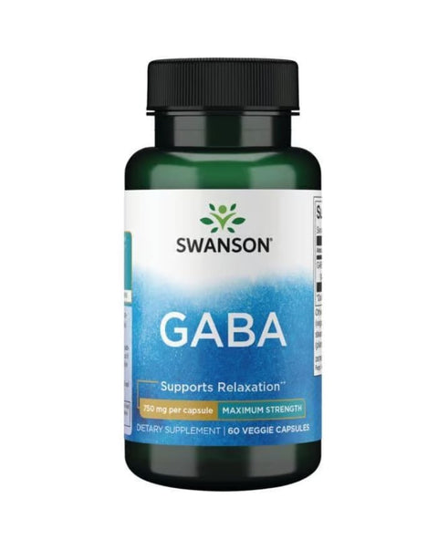 GABA 750 mg 60 Veggie Capsules - Maximum Strength