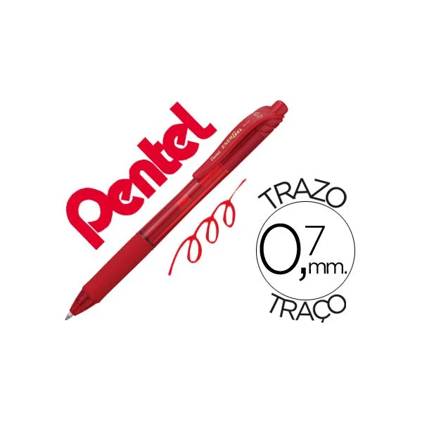 Pentel Roller Energel BL107 0.7MM Vermelho 12 Un.
