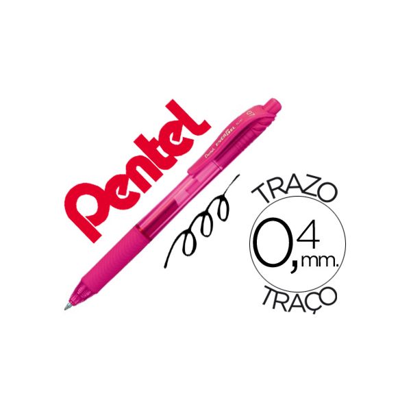 Pentel 12 un. Esferográficas Roller BL107 0.7mm Rosa - BL107-P