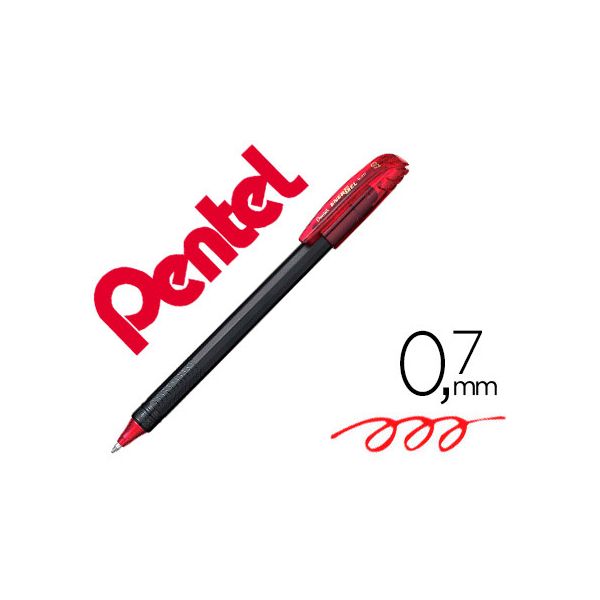 Pentel Roller Bl417 Energel Makkuro Ponta 0,7 mm Vermelho 12 Unidades