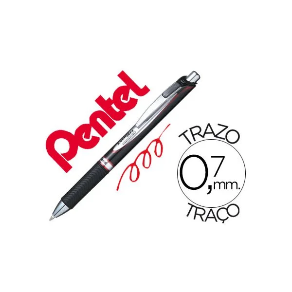 Pentel Roller Blp77 Energel Tinta a Prova de Documento Ponta 0,7 mm Vermelho 12 Unidades