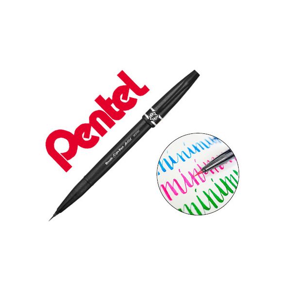 Pentel Caneta Pincel Artist Preto 12 unidades