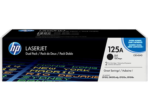 HP 125A Black CB540AD - Pack 2
