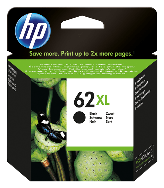 Tinteiro HP Original 62 XL - C2P05AE - Preto de Alto Rendimento - Elegível para o HP Instant Ink
