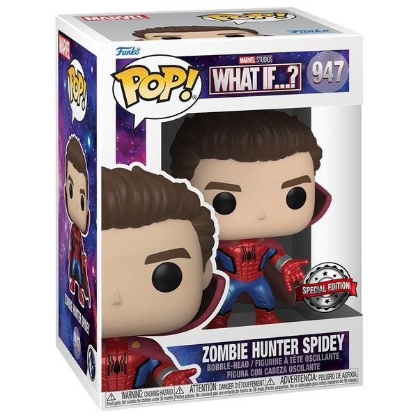 Funko POP! Marvel What If...? - Zombie Hunter Spidey Unmasked (Metallic) #947
