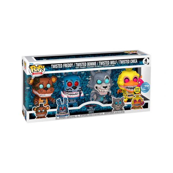 Funko POP! Five Nights At Freddy's - Twisted Freddy, Twisted Bonnie, Twisted Wolf, Twisted Chica Exclusive #4-Pack