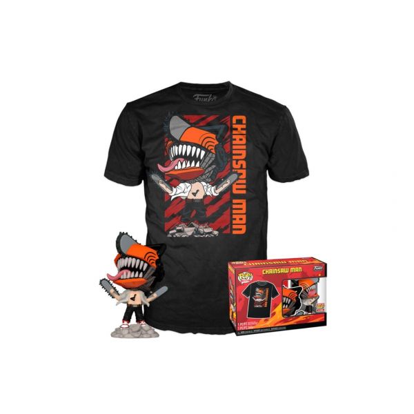 Funko POP! & Tee: Chainsaw Man - Leaping Chainsaw Man #8843119 Talla S