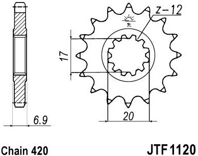 PINHAO JTF1120-15D APRILIA/YA DT50 MOD
