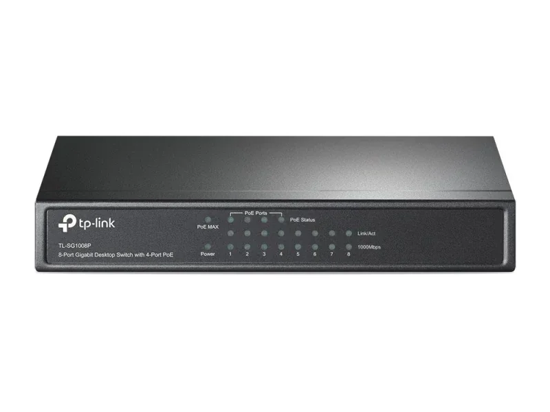 Switch PoE TP-Link TL-SG1008P, com 8p Gigabit (4 PoE)