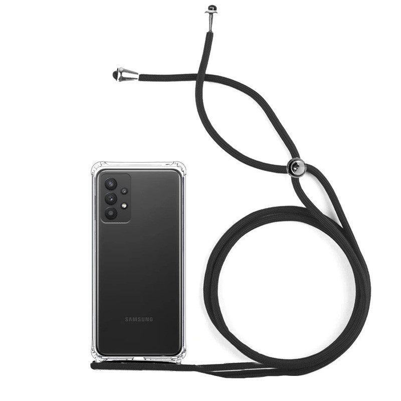 Capa Silicone Transparente Samsung Galaxy A53 5G Cordão Preto