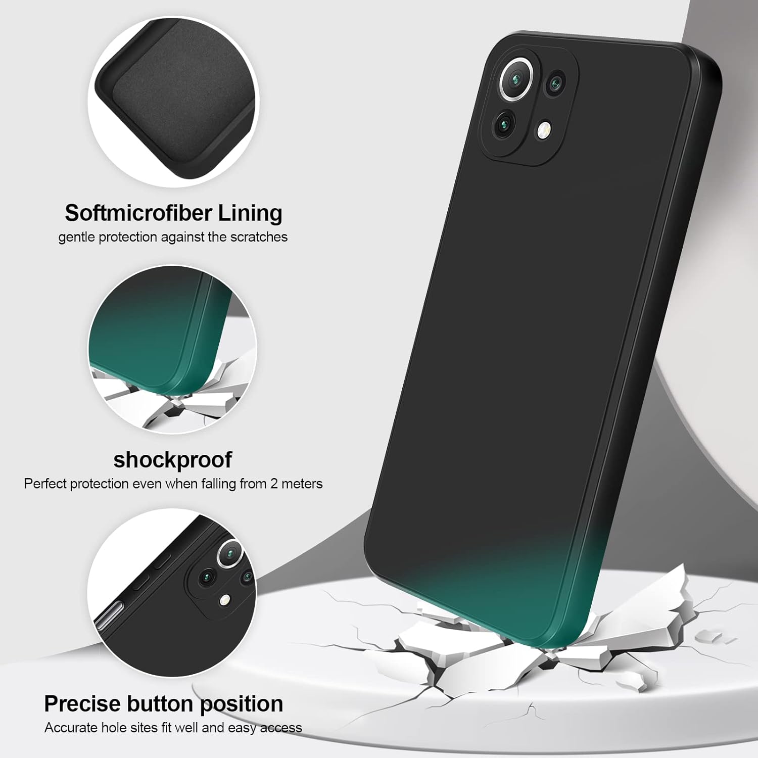 Capa Silicone Líquido Xiaomi Mi 11 Lite Preto