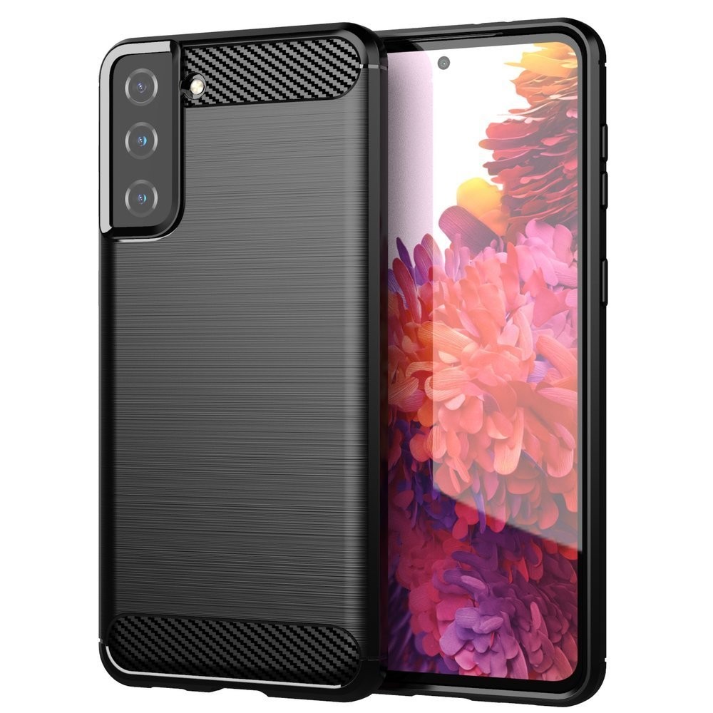 Capa Silicone Carbon Samsung Galaxy S21 Plus Preto