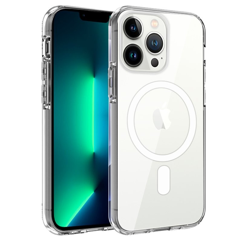 Capa Silicone Magnética iPhone 13 Pro Max Transparente