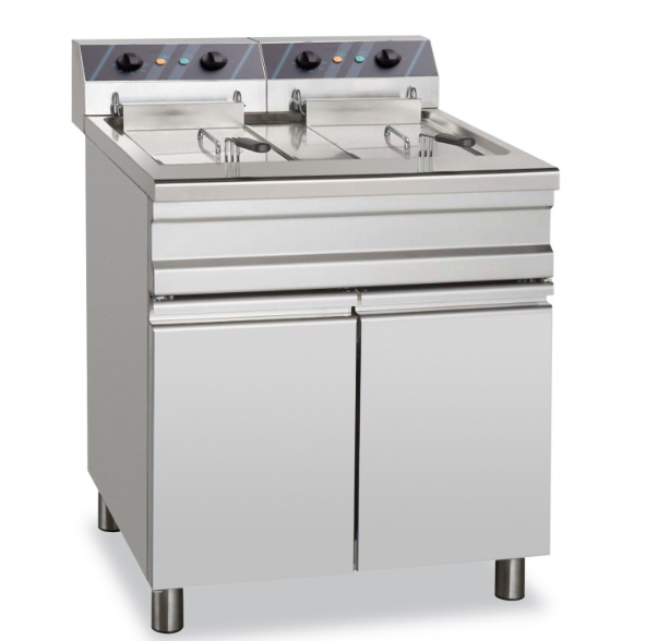 Fritadora Eléctrica 14+14 Litros Trifásica com móvel 750x655x845-985