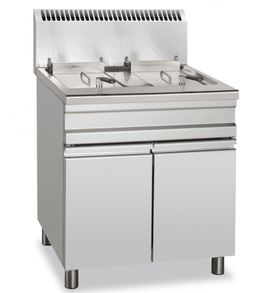 Fritadora a Gas 14+14 Litros com móvel 750x750x1100