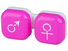 Estojo para lentes de contacto homem e senhora - Rosa