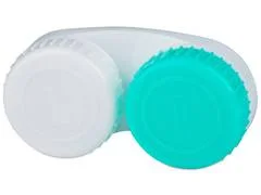 Estojo para lentes de contacto verde e Branco L+R