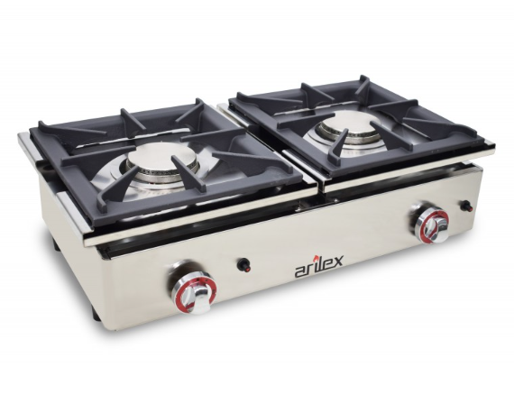 Fogão a gás de 2 fogos 6 + 6 Kw 810x457x240