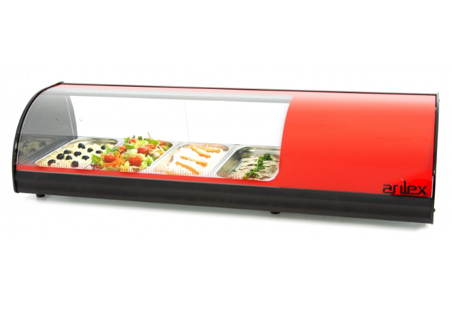Vitrina Refrigerada Capacidade 4 GN1/3 Vermelho
