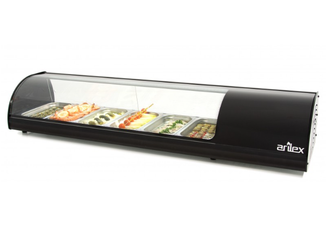 Vitrine refrigeradas capacidade 6 GN1/3 preta