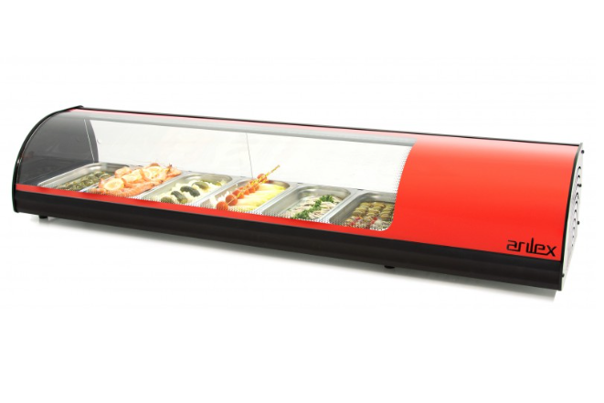 Vitrine Refrigeradas capacidade 6 GN1/3 Vermelha