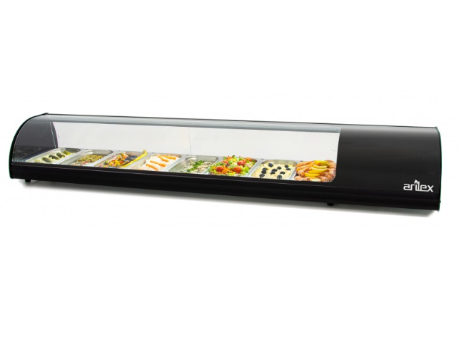 Vitrine refrigeradas capacidade 8 GN1/3 preta