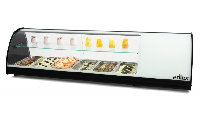 Vitrina refrigerada Capacidade 6 c/ 2 camadas Gn1/3 Branco