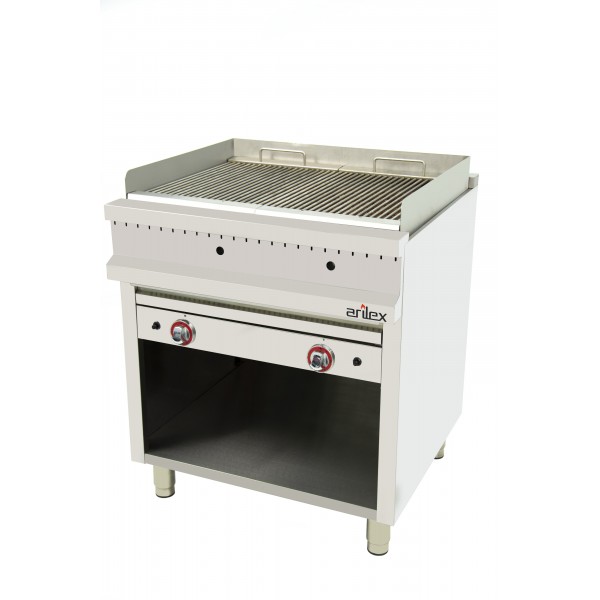 Grelhador a gás de pedra vulcânica 2×9 KW