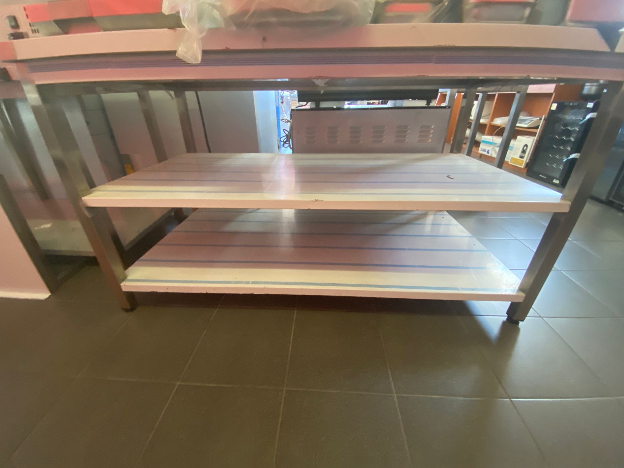 Bancada Inox c/2 prateleiras