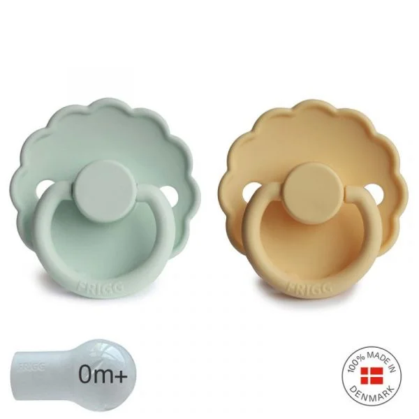 Frigg 2 Chupetas Daisy Silicone Seafoam/Daffodil 0-6m
