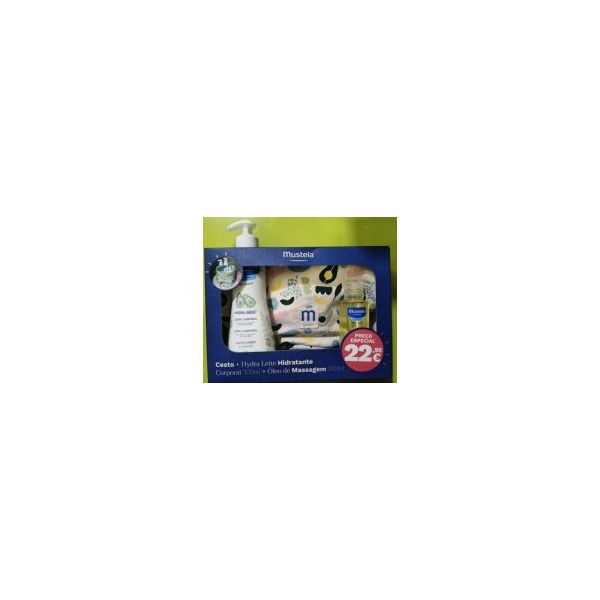 Mustela Hydra Leite Hidratante Corporal 300ml + Óleo de Massagem 100ml + Cesto