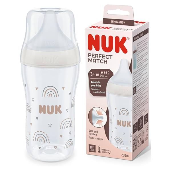 Nuk Biberão Perfect Match Rainbow Tamanho M (+3 meses) 260ml