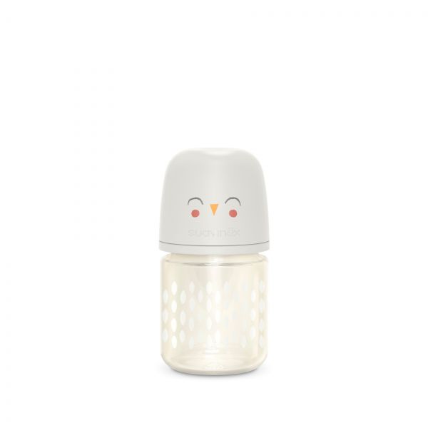 Suavinex Biberão Vidro Tetina Fisiológica SX Pro Fluxo Lento 120ml Bonhomía Mocho Branco