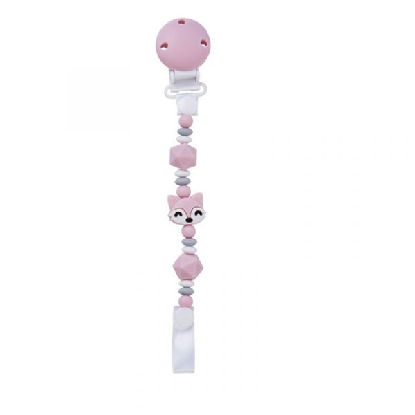 Saro Saro - Prende Chupeta Raposa em Silicone - Rosa - S1437R