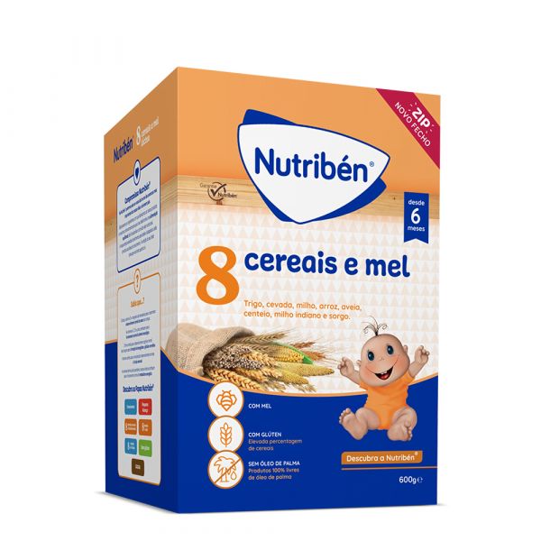 Nutribén Farinha Não Láctea 8 Cereais e Mel 600g