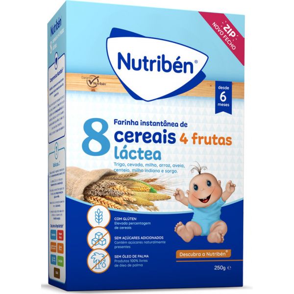 Nutribén Farinha Láctea 8 Cereais 4 Frutas 250g