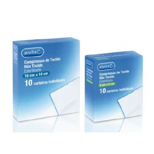 Alvita Compressas de Tecido Não Tecido Esterilizadas 10 Unidades 5x5cm
