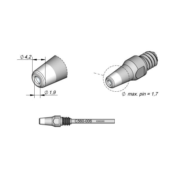 JBC Bico Dessoldar para Dessoldador DR560 (4,2 X 1,9mm) C560-006