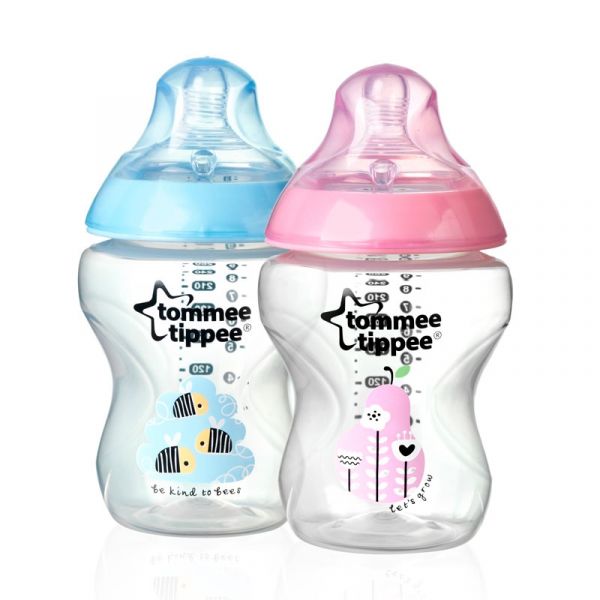 Tommee Tippee 2x Biberão Closer to Nature Deco Azul 260ml