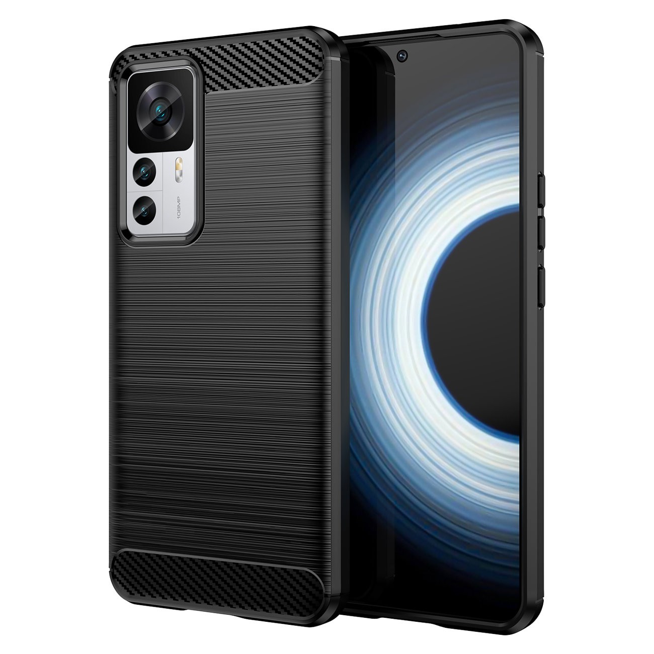 Capa Silicone Carbon Xiaomi Mi 12T/ Mi 12T Pro Preto