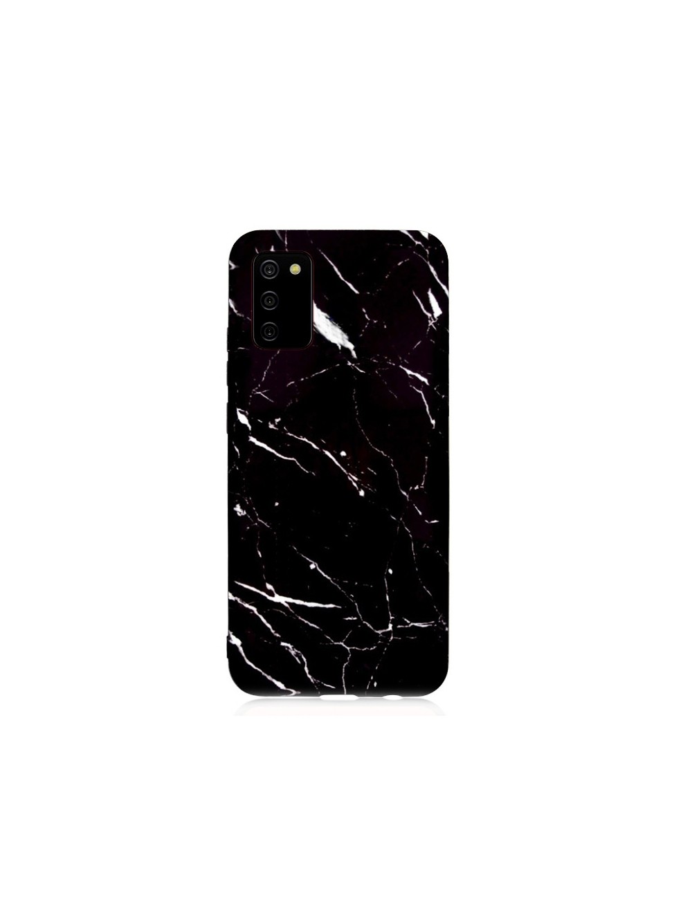 Capa Silicone Marble Samsung Galaxy A02s Preto